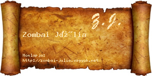 Zombai Júlia névjegykártya